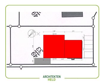 Arztpraxis Anbau an einen Bungalow